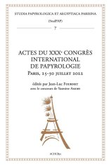 Studia Papyrologica et Aegyptiaca Parisina n°7, 2027 - Jean-Luc Fournet (éd.) avec le concours de Y. Amory
