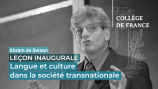 Leçon inaugurale de Abram de Swaan