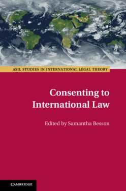 Couverture de l'édition imprimée du livre "Consenting to International Law" de la Pr Samantha Besson