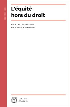 Couverture de l'édition imprimée de l'ouvrage du Pr Dario Mantovani "L'Équité hors du droit"