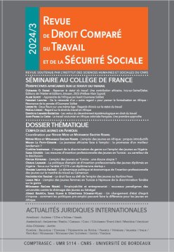 Couverture de la "Revue de droit comparé du travail et de la Sécurité sociale"