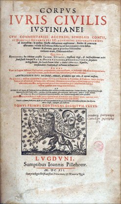 Page du "Corpus juris civilis" de Justinien