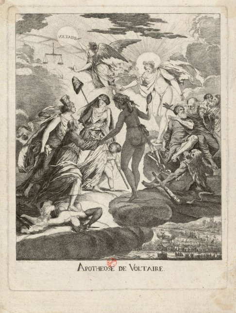 Gravure représentant l'Apothéose de Voltaire