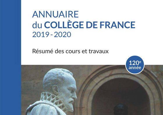Cover of the print edition of the Annuaire du Collège de France 2019-2020