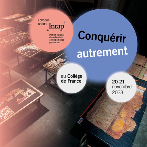 Poster presenting the Inrap symposium in November 2023 at the Collège de France