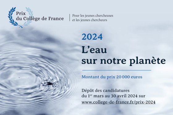 Prix du Collège de France 2024 : L'eau sur notre planète
