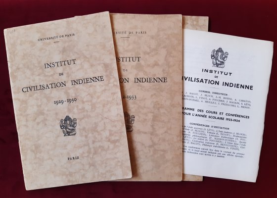 Activity reports and program posters for lectures on the history of Indian Studies