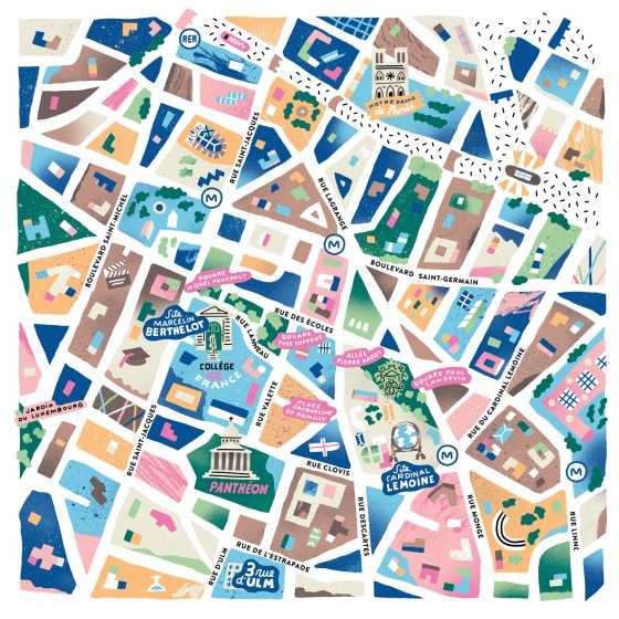 Site plan of the Collège de France. Illustration by Antoine Corbineau