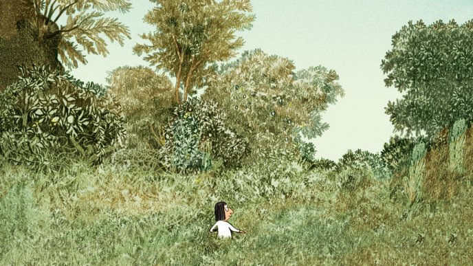 Panel from the comic strip Les grands espaces, by Catherine Meurisse, 2018, Éd. Dargaud.