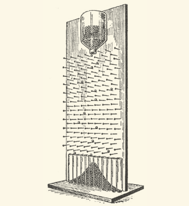 Colloque Xavier Leroy 2021-2022 (illustration  : Galton board (planche de Galton) © Les sorciers de salem