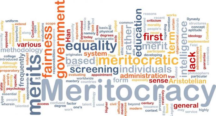 Nuage de mots clés liés à la méritocratie