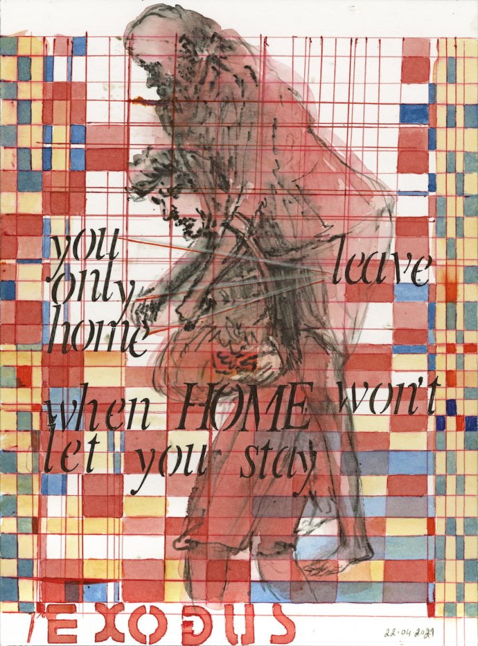 Nalini Malani, You Only leave Home when HOME won't let you Stay, Exile - Dreams - Longing, (april 2020 - april 2021), Burger COLLECTION, Hong Kong