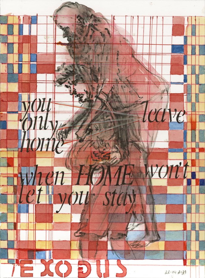 Nalini Malani, You Only leave Home when HOME won’t let you Stay, Exile - Dreams – Longing, (april 2020 – april 2021), Burger COLLECTION, Hong Kong