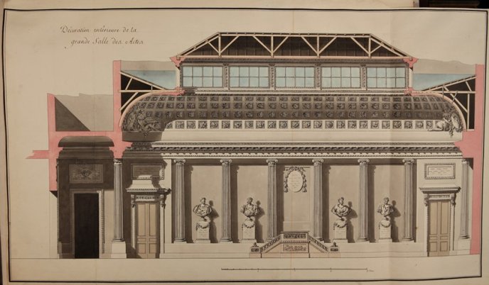 Plan de Chalgrin pour la grande salle des actes