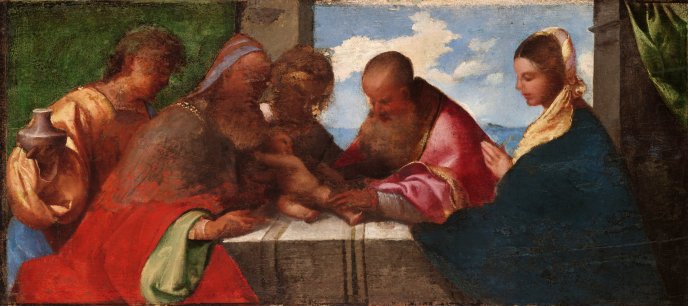 Tableau : La circoncision du Christ, Le Titien, XVIe siècle, James Jackson Jarves Collection, Yale University Art Gallery, New Haven (U.S.A.)