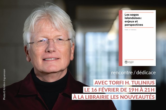 Visual presentation of the meeting organized by the bookshop "Les Nouveautés" with Torfi H. Tulinius