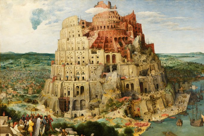 Painting by Pieter Brueghel the Elder entitled "The Great Tower of Babel", circa 1563