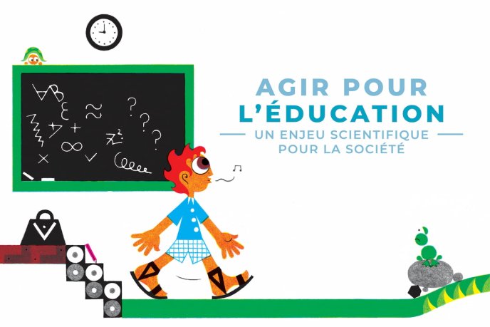 Agir pour l'éducation - Illustration (drawing of a child in front of a blackboard) - Credit Olivier Cheyenne