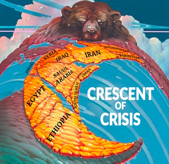 Carte géographie des pays de la crise au Moyen-Orient