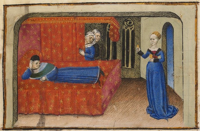 Painting "Le réveil d'Entendement" (Alain Chartier, L'espérance ou consolation des Trois Vertus)