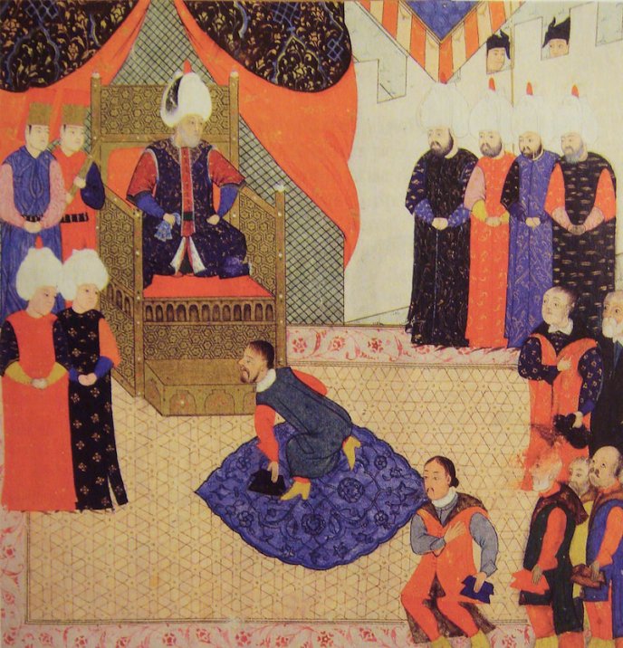 Représentation de Soliman le Magnifique recevant Sigismond, prince de Transylvanie et fils du roi Jean Zapolya (détail)
