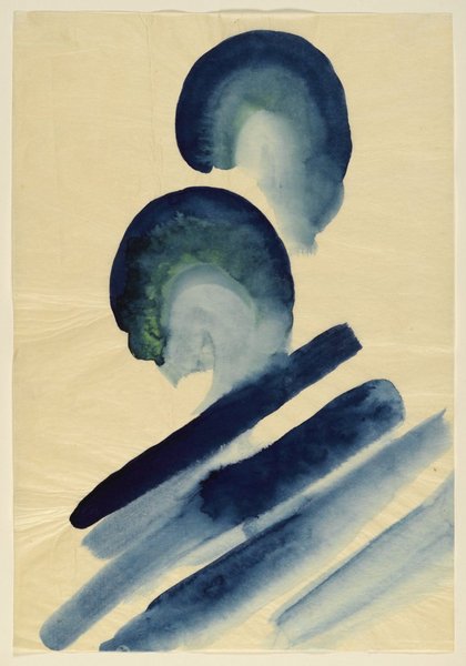 Aquarelle bleue sur papier