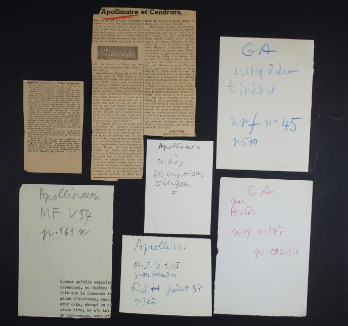 Various documents from the Georges Blin archives