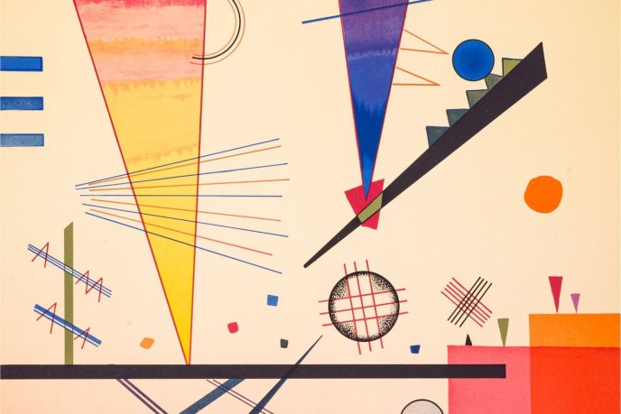 Fromes géométriques colorées (detail from Vassily Kandinsky's painting, Structure joyeuse, 1924)