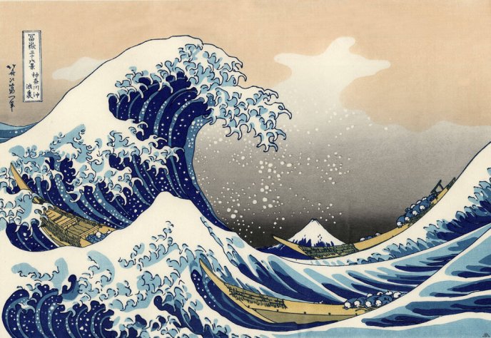 La Grande Vague de Kanagawa, Katsushika Hokusai, 1830-31. Metropolitan Museum of Art. Domaine public