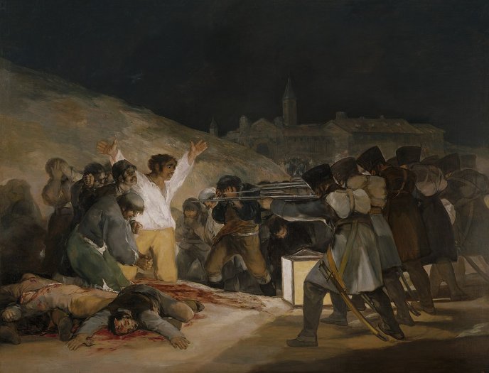 tableau de Goya représentant une scène de fusillade