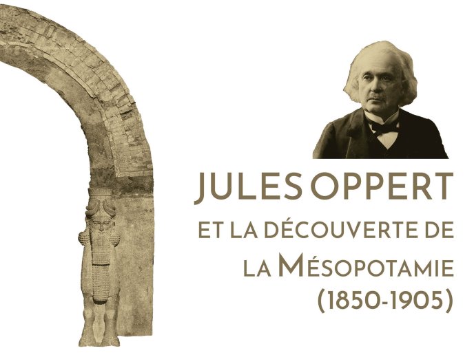 Portrait de Jules Oppert par Jacques Pilartz vers 1897 et fouilles de Khorsabad vers 1852, calotype Gabriel Tranchand
