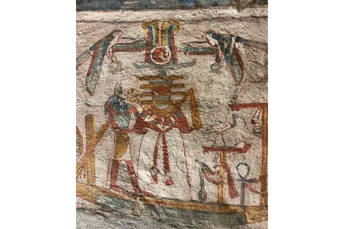 Représentation picturale d'Osiris en pilier-"djed". Nécropole thébaine, tombe de Djehoutymose (TT 295)
