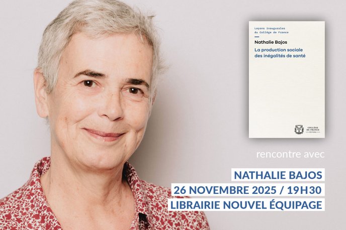 Visuel de présentation de la rencontre organisée par la librairie Nouvel Équipage avec Nathalie Bajos