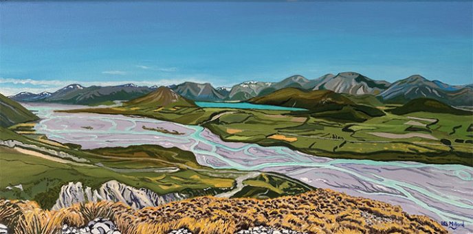 Display the full size picture: Représentation du fleuve Rakaia en Nouvelle-Zélande