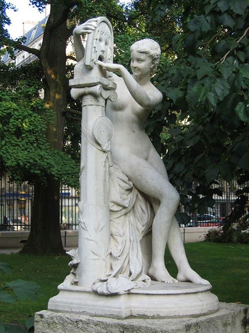 Afficher l'image en plein écran : Statue de Jules Blanchard "Bocca della verità" (1871)