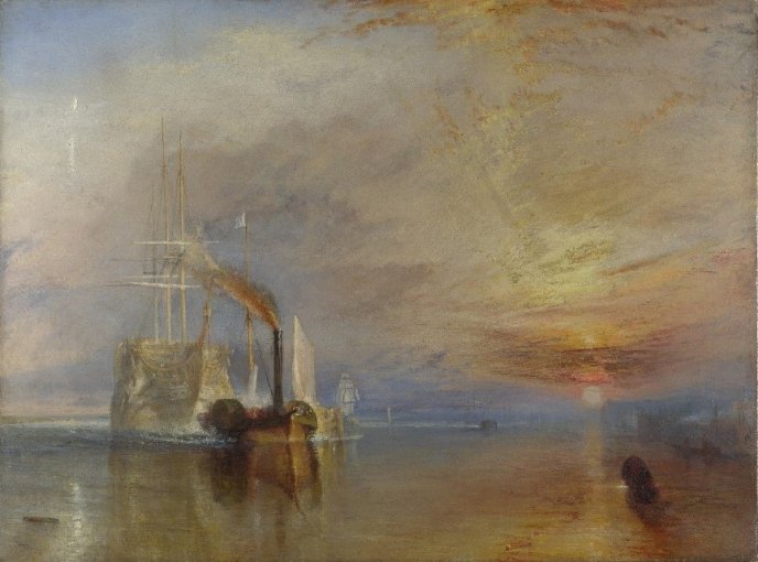 Afficher l'image en plein écran : tableau The Fighting Temeraire de Joseph Mallord William Turner