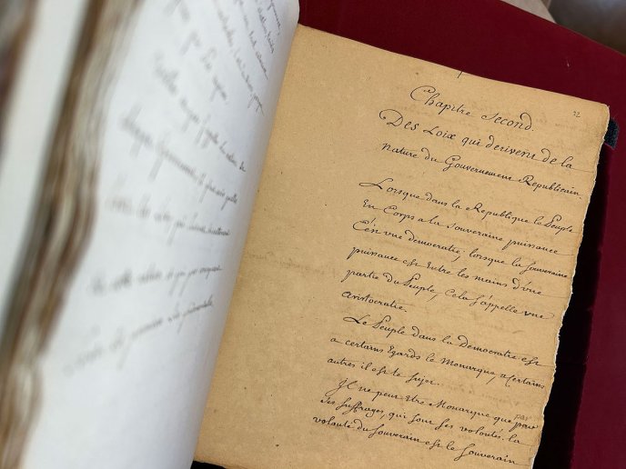 Afficher l'image en plein écran : Pages du manuscrit de "L’Esprit des lois" de Montesquieu