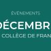 December events at Collège de France