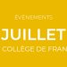 July events at Collège de France