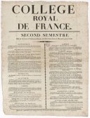 Affiche de cours du Collège Royal de France de 1828