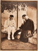 Sylvain Lévi and Rabindranath Tagore at Santiniketan, November 1921 - March 1922, photograph, paper print