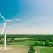 Wind turbines in a field