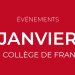 January events at the Collège de France