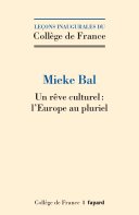 Couverture de l'édition imprimée de la leçon inaugurale de Mieke Bal