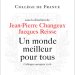 Cover of Un monde meilleur pour tous, edited by Jean-Pierre Changeux and Jacques Reisse