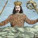 Engraving depicting Thomas Hobbes' "Leviathan" (1651). Leviathan is depicted as a gigantic, crowned man holding a scepter in his left hand and a sword in his right.