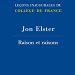 Cover of the printed edition of Prof. Jon Elster's opening lecture