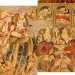 Peinture de femmes et d'hommes dans un temple