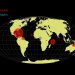 Planisphère représentant les régions du monde où sont parlés le créole et le pidgin.