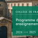 Programme des enseignements 2024-2025